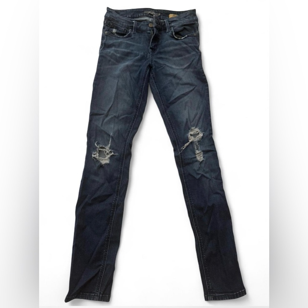 Level 99 Liza Skinny Jeans | Size 27 | Dark Wash Distressed